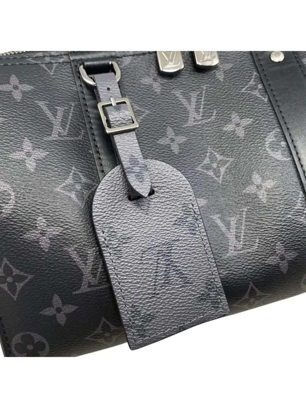 Louis Vuitton City Keepall Shoulder Bag Monogram Eclipse Black Gray